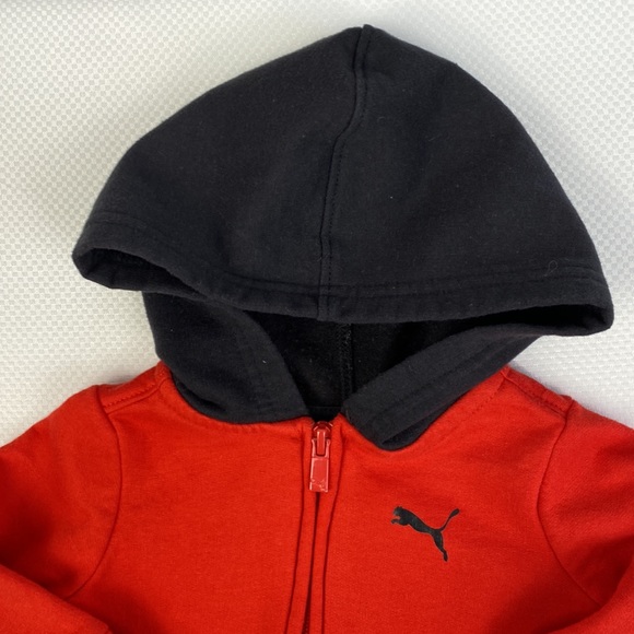 Puma Red/Black Athletics Zip-Up Sweatshirt Hoodie Jacket size 0-3 Months - Picture 6 of 12